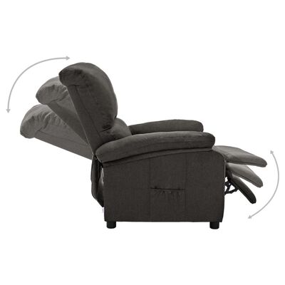 vidaXL Elektrisk reclinerfåtölj mörkgrå tyg