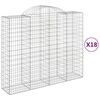 vidaXL Gabioner b&aring;gformade 18 st 200x50x160/180 cm galvaniserat j&auml;rn