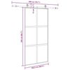 vidaXL Skjutd&ouml;rr med beslag svart 102,5x205 cm h&auml;rdat glas