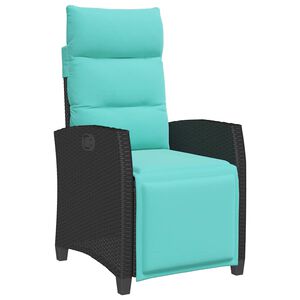 vidaXL F&auml;llbar tr&auml;dg&aring;rdsstol med sidobord svart konstrotting