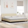 vidaXL Bed Frame without Mattress "Hanko" Cream 200x200 cm Fabric
