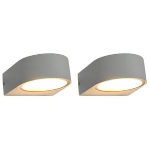 vidaXL Utomhusv&auml;gglampa 2 st 11 W vit rund