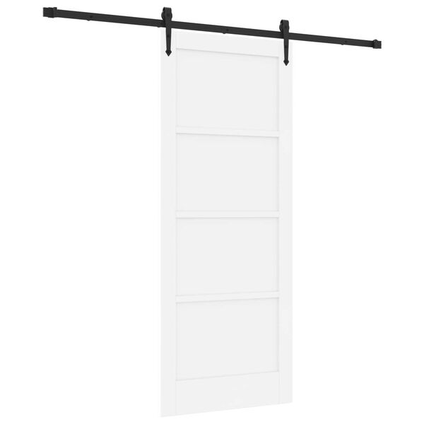 vidaXL Skjutdörr ORKDAL Vit 83 x 202 cm Massiv furu