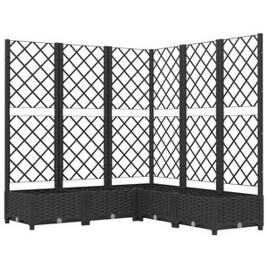 vidaXL Odlingsl&aring;da med spalj&eacute; svart 120x120x121,5 cm PP