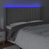vidaXL S&auml;nggavel LED ljusgr&aring; 183x16x118/128 cm sammet