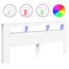 vidaXL S&auml;nggavel LED vit 220x18,5x103,5 cm konstruerat tr&auml;