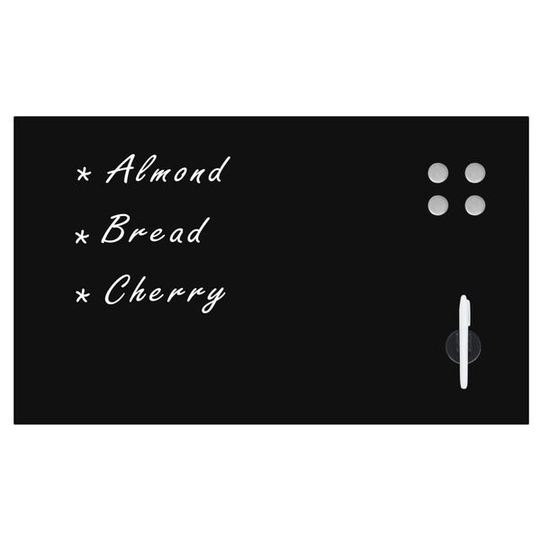 vidaXL Svarta tavlan magnetisk väggmonterad glas 100x60 cm