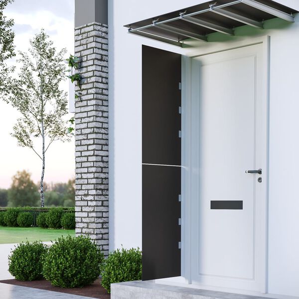 vidaXL Sidopaneler för entrétak 2 st svart härdat glas