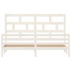 vidaXL Sängram vit massiv furu 200x200 cm