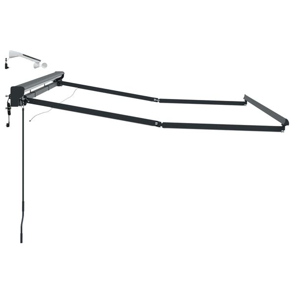 vidaXL Elmarkisram med LED-lampor Antracit 3 x 2 m Aluminium