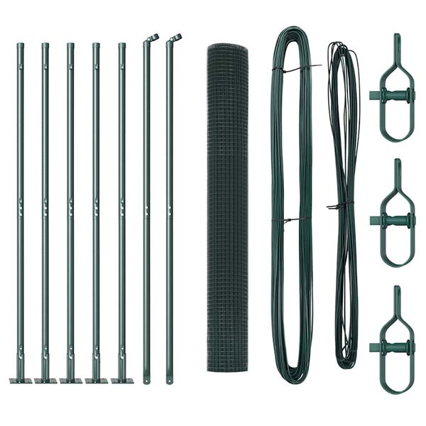 vidaXL St&auml;ngselstolpe Gr&ouml;n 10 x 1,2 m (16 x 16 mm n&auml;t) St&aring;l och PVC