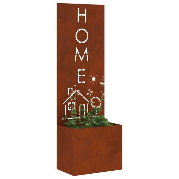 vidaXL Tr&auml;dg&aring;rds integritetssk&auml;rm Rostig 50 x 140 cm cortenst&aring;l