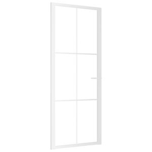 vidaXL Innerd&ouml;rr 83x201,5 cm vit ESG-glas och aluminium