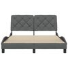 vidaXL Bed Frame without Mattress Dark Grey 140x190 cm Fabric