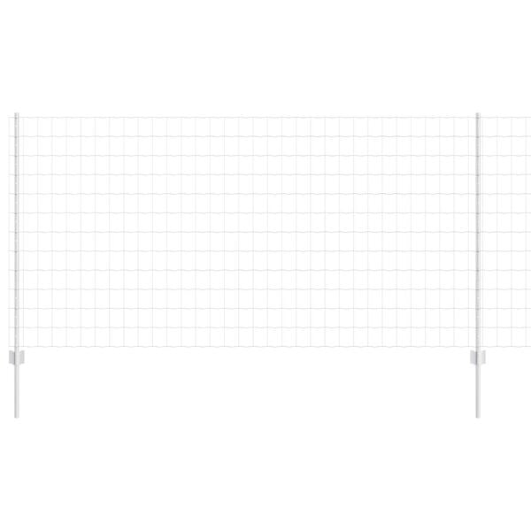 vidaXL St&auml;ngsel med stolpe Silver 1,2 x 25 m St&aring;l