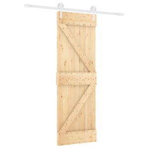 vidaXL Skjutd&ouml;rr Naturlig och vit 70 x 210 cm Massiv furutr&auml;d&ouml;rr