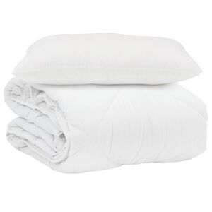 vidaXL Sommar Duvet med kudde 2 pcs Vit Mikrofiber