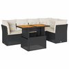 vidaXL Loungegrupp med dynor 6 delar svart konstrotting