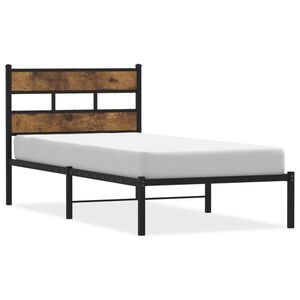 vidaXL S&auml;ngram utan madrass metall r&ouml;kf&auml;rgad ek 75x190 cm