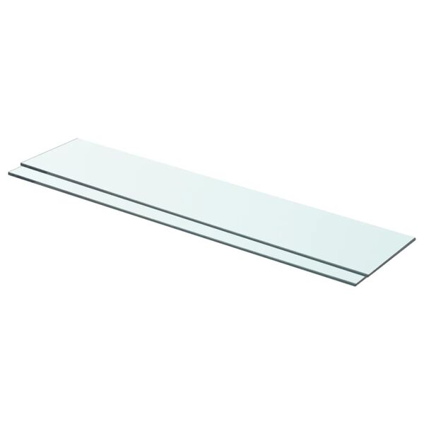 vidaXL Hyllplan 2 st glas genomskinlig 70x15 cm