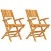 vidaXL Hopf&auml;llbara stolar 2 st 55x61x90 cm massivt tr&auml; i teak