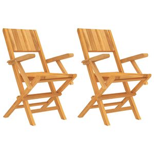 vidaXL Hopf&auml;llbara stolar 2 st 55x61x90 cm massivt tr&auml; i teak
