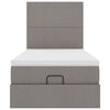 vidaXL Ottoman sängram med madrass taupe 80x200 cm tyg