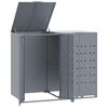 vidaXL Skjul f&ouml;r sopk&auml;rl f&ouml;r 2 platser gr&aring; 138x79x117 cm st&aring;l