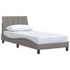 vidaXL Bed Frame without Mattress "Hanko" Taupe 90x190 cm Fabric