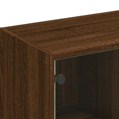 vidaXL Bokhylla med dörrar brun ek 136x37x109 cm konstruerat trä
