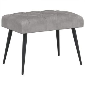 vidaXL B&auml;nk med knappar Ljusgr&aring; 60 x 40 x 45 cm Sammet