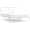 vidaXL S&auml;ngram med huvudgavel metall vit 140x200 cm