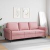 vidaXL 3-sitssoffa rosa 180 cm sammet