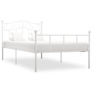 vidaXL S&auml;ngram utan madrass vit metall 90x200 cm