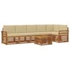 vidaXL Utomhussoffset 7 st Naturlig och Beige Polyester