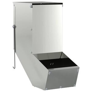 vidaXL Kaninsmatare Silver 12,5 x 26 x 28,5 cm Galvaniserat St&aring;l