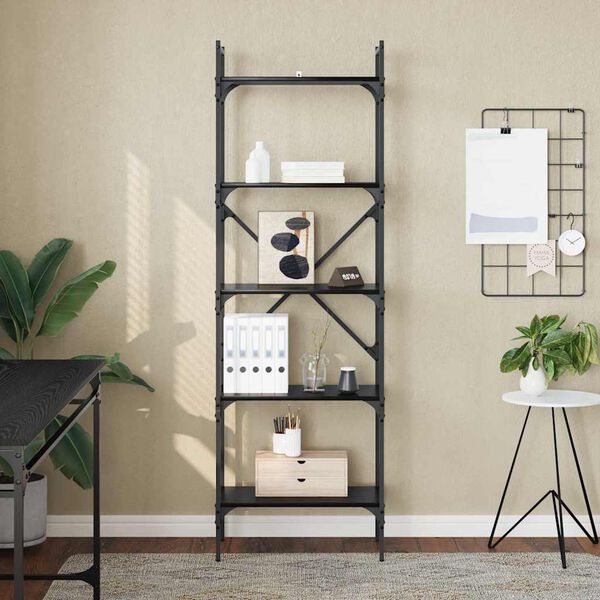 vidaXL Bokhylla Svart Ek 56 x 32 x 174 cm Konstruerat tr&auml;