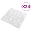 vidaXL V&auml;ggpaneler 24 pcs Origami Vit 50 x 50 cm XPS Skum