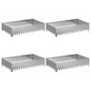 vidaXL Kant f&ouml;r gr&auml;smatta 4 pcs 100 x 60 x 20 cm St&aring;l Silver