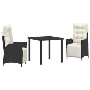 vidaXL Tr&auml;dg&aring;rdsm&ouml;belset med kudde 7 pcs Brun konstrotting