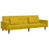 vidaXL B&auml;ddsoffa 2-sits med fotpall gul sammet