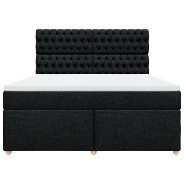 vidaXL Rams&auml;ng med madrass svart 180x200 cm tyg