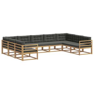 vidaXL Utomhussoffset med kudde 9 pcs Vit och antracit