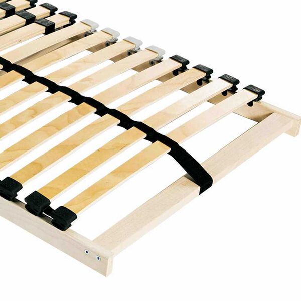 vidaXL Ribbad s&auml;ngbotten Brun 80 x 190 cm Massivt boktr&auml;