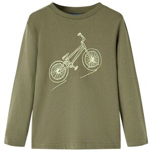 vidaXL T-shirt med l&aring;nga &auml;rmar f&ouml;r barn khaki 92