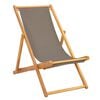 vidaXL Strandstol Taupe Massivt teaktr&auml;