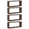 vidaXL V&auml;gghyllor 4 st brun ek 60x15x23 cm konstruerat tr&auml;