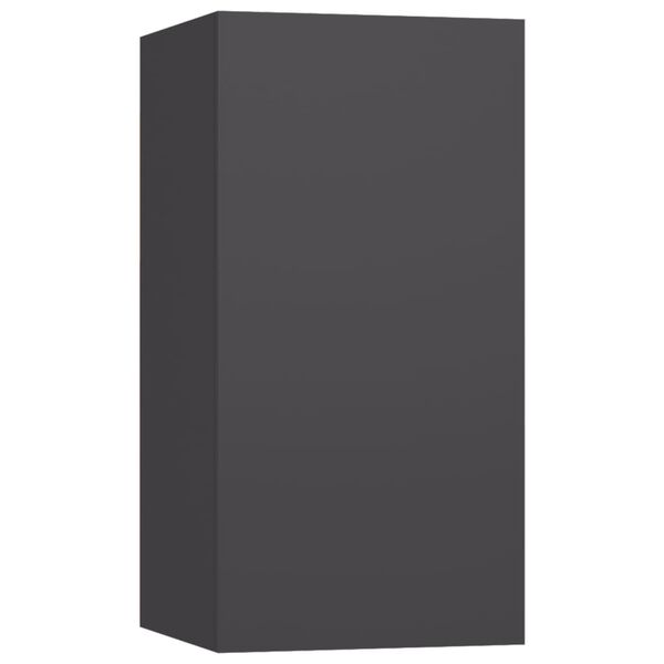 vidaXL Tv-sk&aring;p 4 delar gr&aring; konstruerat tr&auml;