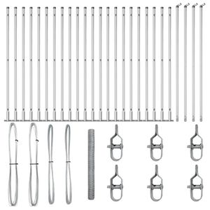 vidaXL St&auml;ngselstolpe Silver 50 x 1,6 m (50 mm mesh) St&aring;l