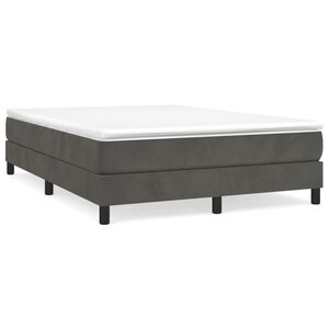 vidaXL Boxspring-s&auml;ngram m&ouml;rkgr&aring; 140x190 cm sammet